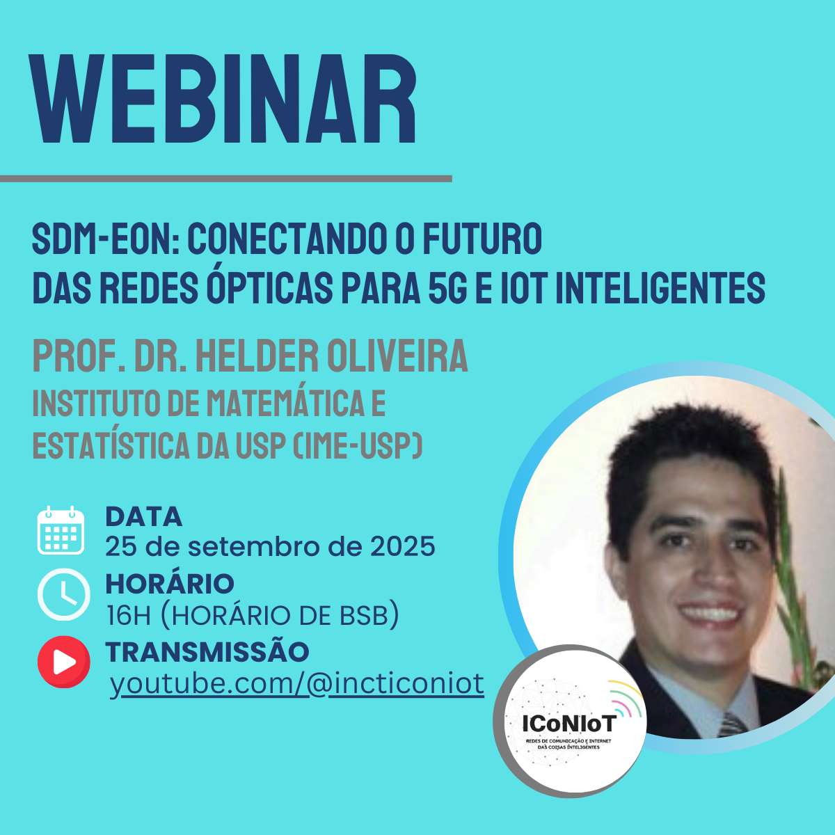 Seminário dia 25 de setembro com o pesquisador Helder Oliveira